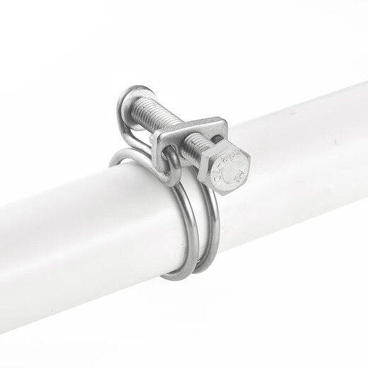 Jestin 201 stainless steel double steel wire hose clamp gas pipe holder water pipe steel structure rubber pipe clamp 53-60*3mm 5 pieces