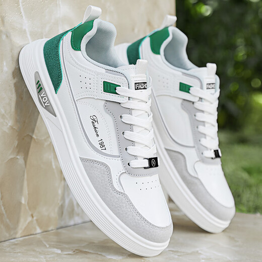 AJOM light luxury men's shoes, new fashion board shoes, men's summer trendy casual shoes, men's Air Force No. 1 aj comfortable white shoes, 9910 white gray 42