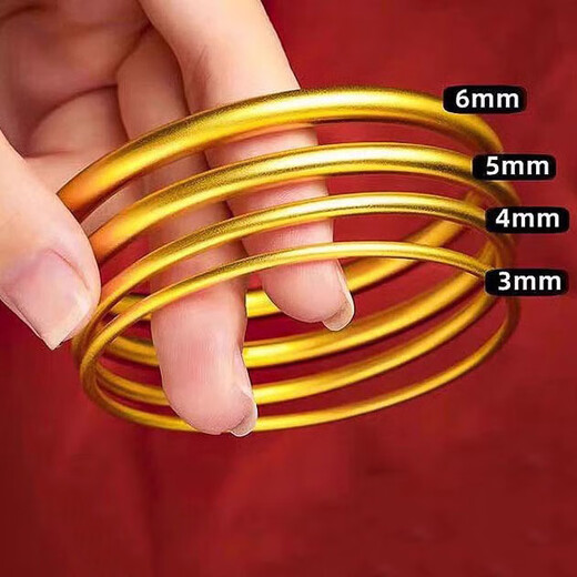 KZD999 pure sand gold jewelry, ancient method inheritance bracelet, non-fading sand gold country trend element circle bracelet for women, 3N ancient method inheritance bracelet, 58 circles, Lao Fengxiang quality