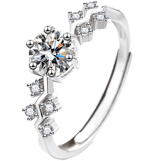 EothPT950 platinum moissanite diamond ring for girls platinum light luxury niche 520 Valentine's Day birthday gift for girlfriend PT950 platinum moissanite ring + certificate