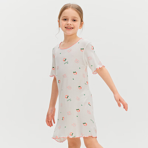 Ice and Snow Kapok Children's Childgown Girls Summer Summer Style Modal A Type de glace Pyjama Cool Pyjamas Medium Big Children's Dress Home Clothes