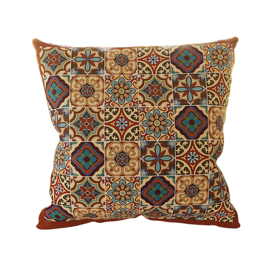 Qi Yuan American living room sofa cushion pillow case cover square large pillow head bed large backrest SN1369 blue-colored tea pillow 40*40cm pillow case + pillow core