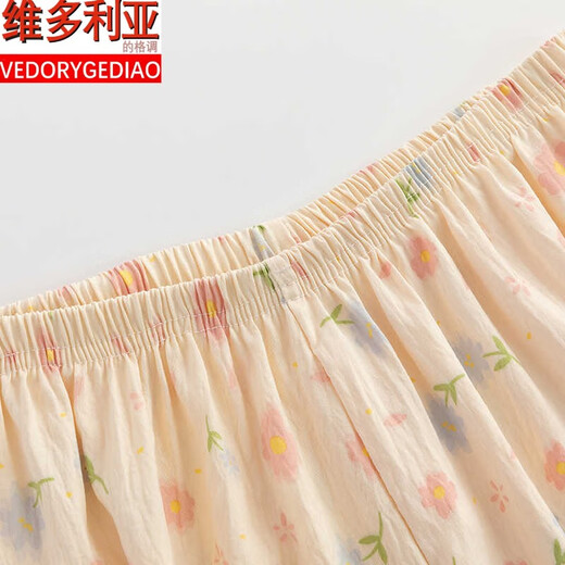 维多利亚的格调棉绸睡裤夏季女款2025新款薄款大码可外穿遛弯裤休闲碎花家居短裤 DK691【升级版优质面料】 M 160() 80-