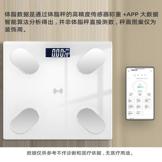 途一 体脂秤自营体重秤电子秤支持HUAWEI HiLink小米苹果手机适用精准高精度宿舍人体秤体重秤 支持鸿蒙运动健康APP 钢琴黑/体脂秤/充电