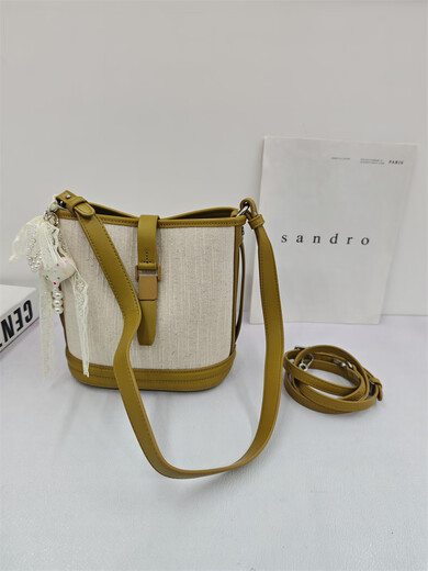 Idol Master Niche Portable Backet Bag para mujeres grandes capacidad informal contrastante lienzo de verano Bolos Mujeres Crossbody pequeño 9893 (Longitud 19 Altura 19 Espesor 12)