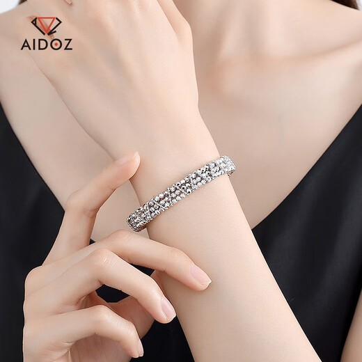 Aido diamond explosive platinum bead bracelet for women pt950 platinum elastic laser bead bracelet weighing 28.55 grams