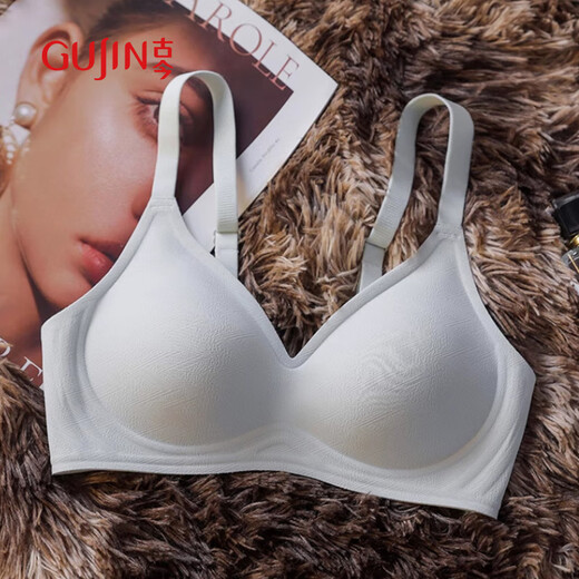 Ancient and modern (GUJIN) soft support small breast push-up underwear women's pull-up bra anti-sagging seamless wire-free sexy bra champagne M