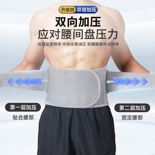 特步（XTEP）护腰带束腰间盘突出医运动健身用久站坐腰托男女腰肌劳损防护腰带 L码【100-140斤】腰围80-95cm 【双加压/6支】正品保证