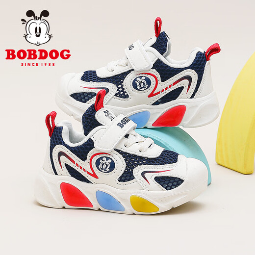 Babudou children's shoes boys' net shoes summer baby flashing shoes children's toddler shoes 103352075 meters/navy blue 25