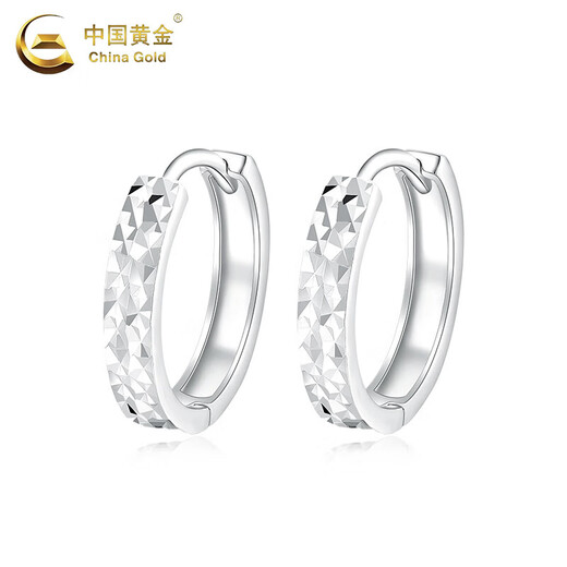 CHINA GOLD PT950 platinum mirror-gloss rhombus earrings, earrings for women, high-end Valentine's Day birthday gifts for girlfriends and wives. Platinum mirror-gloss rhombus earrings, about 2.7g.