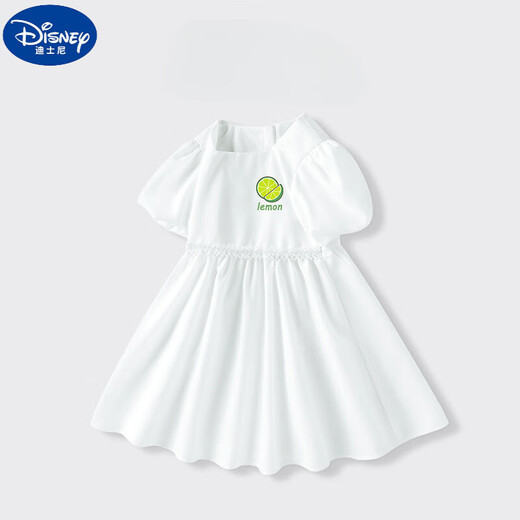 迪士尼（Disney）女童连衣裙夏季儿童方领泡泡袖A字裙2025新款大童女孩公主裙长裙 GBD13897X绿 110 cm 身高100-110cm年龄4-5岁