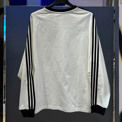 阿迪达斯（adidas）三叶草长袖T恤男装2025夏季新款运动服圆领套头衫宽松休闲上衣 KE5825白色 S