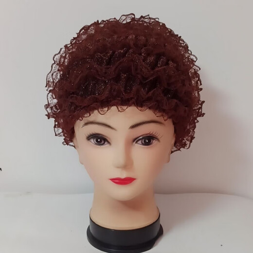 Fuxia middle-aged and elderly women's thin hat to cover white hair, fifty-year-old lady's hat, mother's 50-60-year-old summer lace wig hat, black, one size fits all, with elasticity