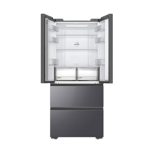 Haier Xiaohonghua 490L French door refrigerator 594mm professional ultra-thin dry and wet storage black gold purification three-speed variable temperature BCD-490WGHFDE5XEU1 national subsidy