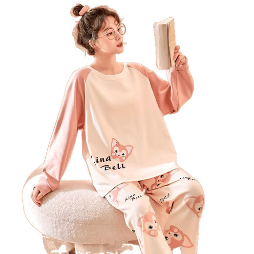 Lexi Beiyi Pajamas para mujeres Spring y Autumn Cotton Cartoon Linte Ropa de ropa para el hogar Wear afuera 673b 170 m 150-158cm 80-95Jin [Jin equivale a 0.5 kg]