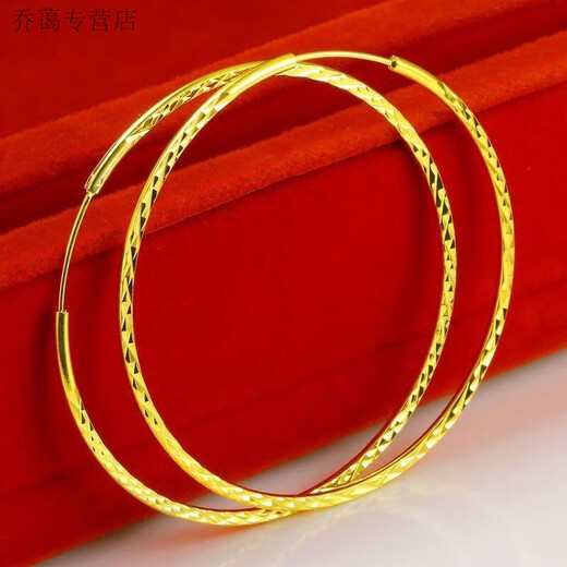 Meipai Old Phoenix Gold Store Gold Gold Bag 999 Pure Silver Large Earrings for Men and Women Fashionable Earrings and Earrings as Birthday Gifts Large Ring Gold Store Model Non-standard