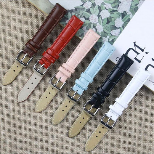 
Universal top layer cowhide strap Casio LTP-1391 women's watch replacement strap Pink 14mm genuine leather strap Pink 14mm