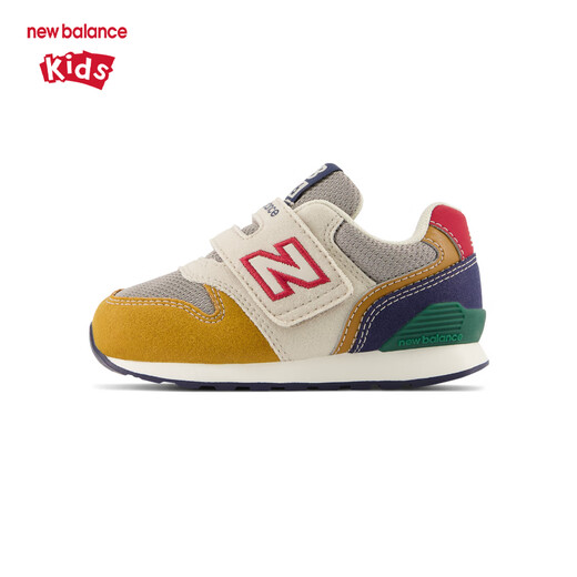 NEW BALANCE nb children's shoes, small middle children 0-7 years old classic splicing breathable comfortable non-slip casual soft sole running sneakers 996 gray/yellow/dark blue 996JP3 25 (foot length 14.5cm)