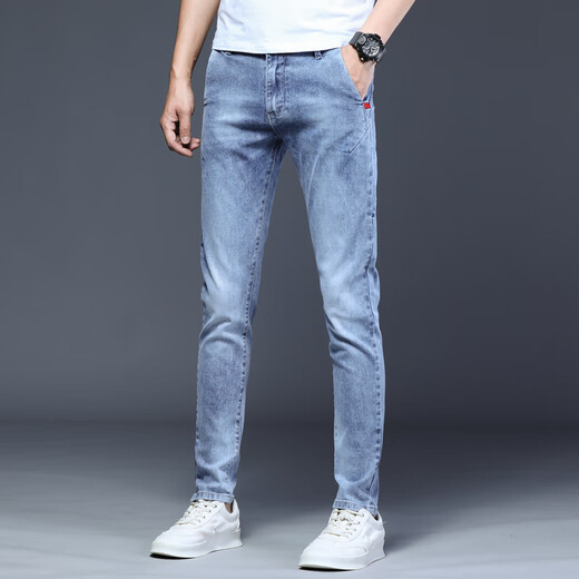 VFVQ Jeans elásticos de los jeans estiramientos de alta gama 2025 Pantalones nuevos para hombres pantalones de color lento casual gris 1048 modelos 27
