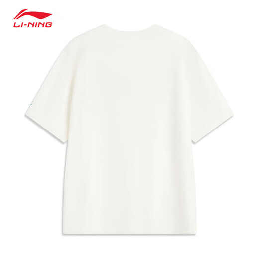 Li-Ning-kurzärmeliges T-Shirt für Männer 2025 Sommer Neues trendy und cooles Logo Urban Style Casual Vielseitige Sporttop AHSV683 Creamy White-1 XL (180)