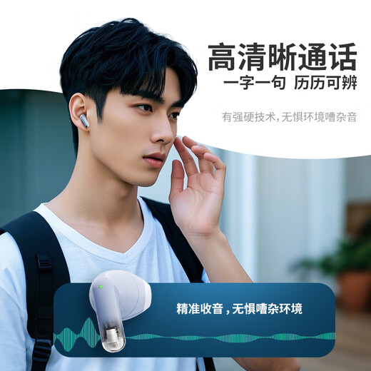 Patriot (aigo) 25-year-old new model with power digital display Bluetooth 6.0 wireless Bluetooth headset semi-in-ear sports game long battery life good sound quality suitable for Apple Xiaomi TQ15 Silver Sand White