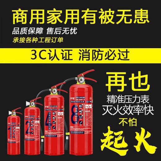 中瑾手提式干粉灭火器材消防商铺用4公斤家用12358kg车用灭火器箱套装 4KG灭火器x2个+灭火器箱 商铺组