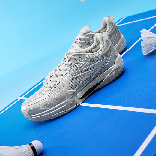 361 Men's and Women's Badminton Shoes Winning PRO Summer New Breathable Anti-Slip Training Sports Shoes Photon Gray/Silver White 40