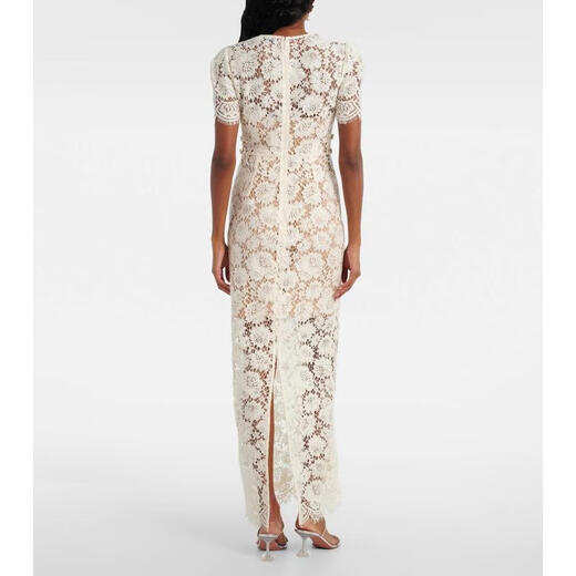Self-Portrait 奢侈品 女士 精饰蕾丝边酒会礼服 beige 20 | 6 UK