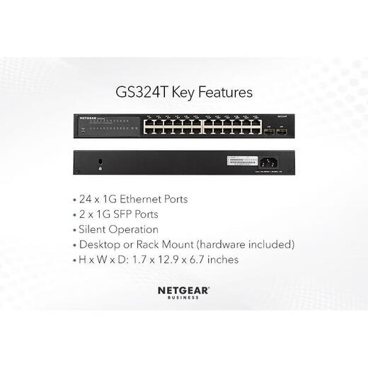NetWare US GS324 24-Port Gigabit Intelligentes Netzwerkverwaltungsschalter Fibre Optic GS724T GS116 GS116V3 enthalten allgemeine Tickets