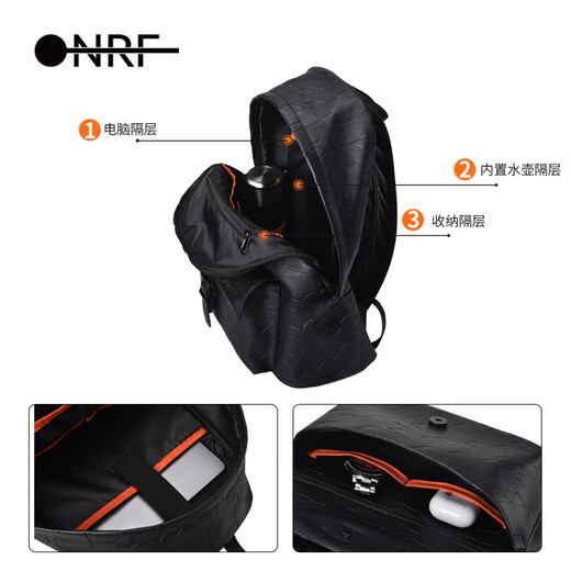 
ONRF backpack for men large capacity fashionable versatile schoolbag new style backpack for women travel casual computer bag leather black F1049
