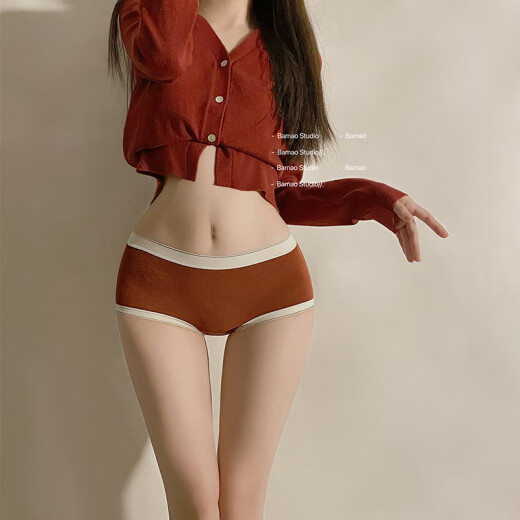 红色本命年内裤女士纯棉裆2025新款中腰包臀舒适纯欲风三角裤 8262花边+8471线条+9197宽边 均码 【80-135斤】