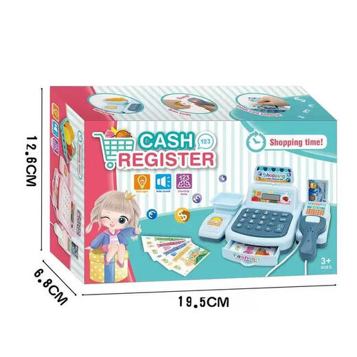 Children's cash register toys play house toy supermarket role play mini simulation convenience store cash register model Simulation lighting sound cash register (pink)