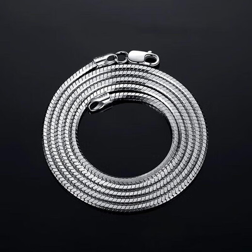 MZMZ platinum necklace men's and women's trendy simple accessories pt950 platinum clavicle chain for Valentine's Day and birthday for girlfriend Light luxury snake bone chain width 2mm chain length 60cm