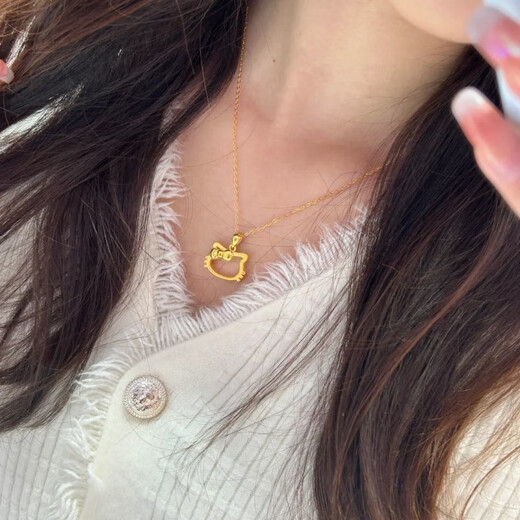 BZK gold pendant pure gold 999hellokitty pendant gold KT cat pendant light luxury trend gift for girls 0.05g KT cat--single pendant