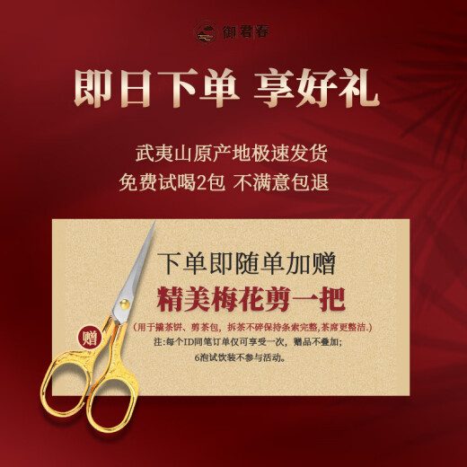 御君春特级奇兰茶叶正宗武夷山岩茶乌龙茶自己喝送礼送长辈高档礼盒 6泡试饮装（49克）