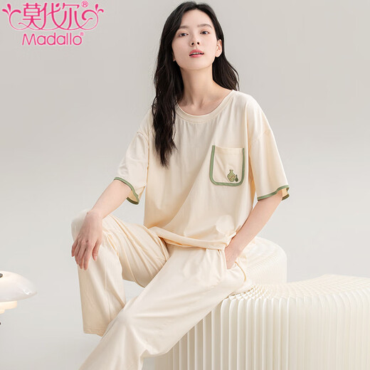 Modal Pyjamas für Frauen im Sommer Neue Pure Pure Cotton Kurzärmerhosen für Sommer- und Lose Damen können außerhalb des CM65032 [Frauen] Z9711 M [Empfohlene 80-100jin [Jin gleich 0,5 kg] tragen] tragen]