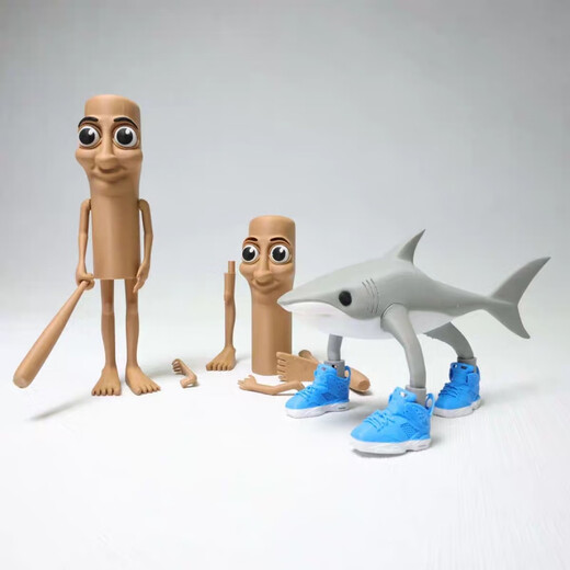 DiBorui Amerikanische Berge und Seas Tungtungsahur umgeben Figuren Ausländische verstümmelte Planet Stick Man Hai -Puppe 3d Tralao Hai Puppenschmuck