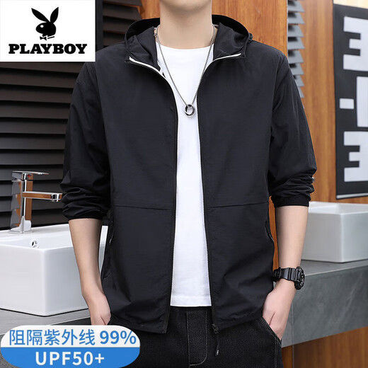 Playboy brand quick-drying sun protection clothes men's 2025 new summer jacket UV breathable fishing clothes work top 9901 bean green thin M [Suggested 100-115Jin [Jin equals 0.5 kg]]