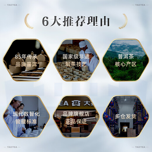 大益TAETEA普洱茶熟茶 金针白莲蛇年特别版 250g/砖 商务送礼
