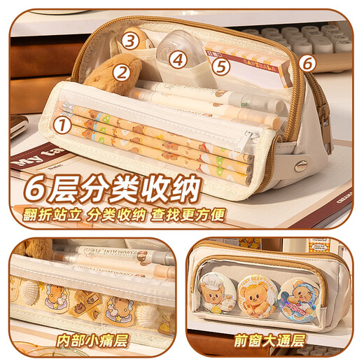 
Yiwanka Triangle Turning Pain Pack Pencil Box Large Capacity Transparent Pencil Box for Girls Pencil Box for Small Cards for Students for Boys Junior High School Pencil Box KBX-1098A Beibai