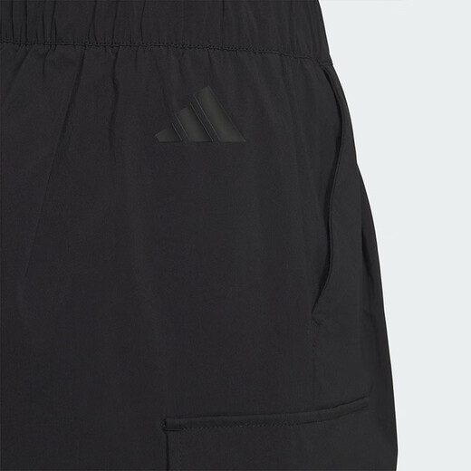 阿迪达斯 （adidas）运动裤男裤2025秋季新款梭织透气五分裤宽松健身训练休闲工装短裤 JL9275/黑色 XL