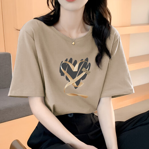 NOSSKISS奢侈高档品牌短袖棉t恤女2025夏季新款时尚宽松显瘦气质百搭上衣 黑色724 S