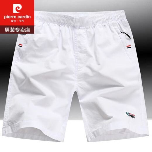 Pierre Cardin Pure Cotton Shorts Summer Wear Summer Wear Flow de cinco puntos de gran tamaño Pantalones de playa delgados Color sólido Zmn/9272 Blue oscuro L Peso-130jin [Jin equivale a 0.5 kg]