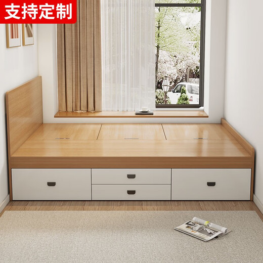 溥覃2025新款床双人床无床头床箱体高箱储物榻榻米床地台单人12358定 无床头-40高+5cm床垫-常规款四 1200mm*1900mm