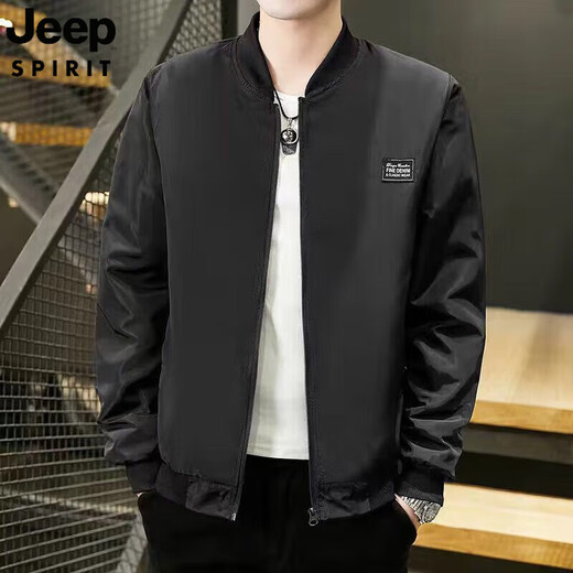 
JEEP SPIRIT Jeep 2025 spring and summer jacket men's casual outerwear jacket stand collar windbreaker simple baseball uniform top 686 jacket [green] M [recommended 80-95 Jin [Jin equals about 0.5 kg]]