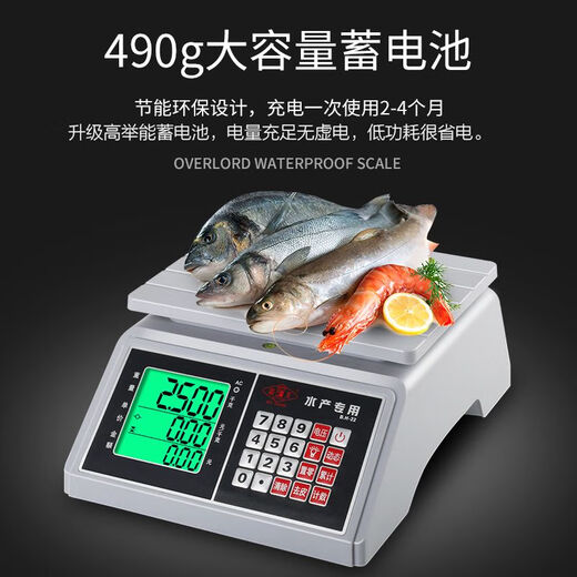 Bawang electronic scale commercial high-precision weighing waterproof scale 30KG pricing scale aquatic scale seafood scale Bawang weighing instrument b point h-22 backlight black letter outdoor 30kg 5g