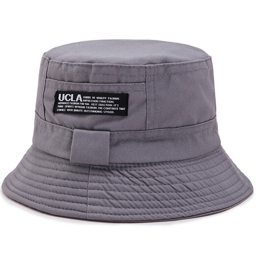 Bolsro Summer Summer Sombrero de pescador de doble cara Protección solar Sol Gombado Sol Hombres y mujeres El mismo estilo Sombrero plegable Sombrero Gris claro de 58 cm
