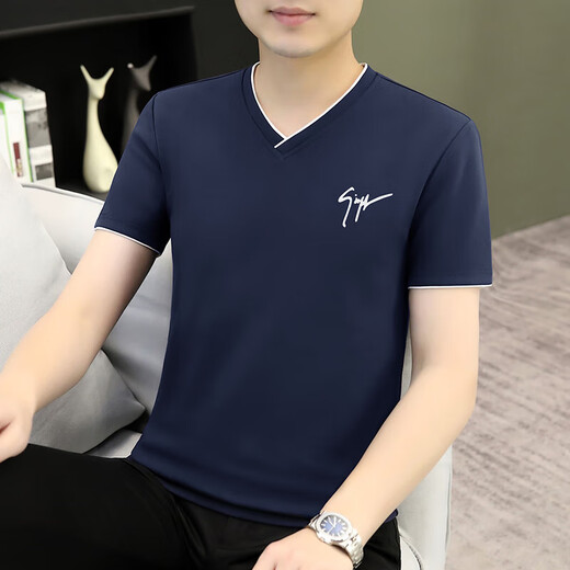 七匹狼男士短袖恤2025夏季新款修身潮流百搭体恤纯棉休闲上衣 tb-d7029白色 M  建议100-115斤