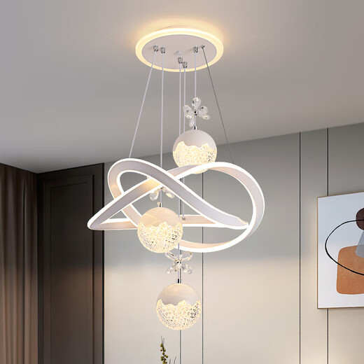 Colección de lámparas mppmck 2025 sala de estar lámpara de dormitorio lámpara de comedor de lámparas de comedor de la lámpara de comedor de internet de la celebridad del césped del dormitorio Zhongshan 120999 y el blanco 50 cm de diámetro-tres colores desacoplables
