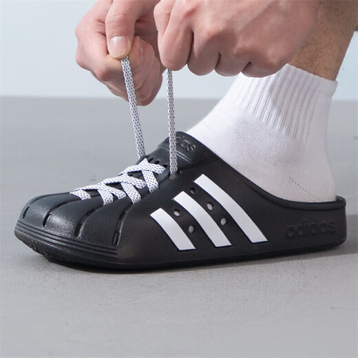 阿迪达斯 （adidas）男鞋女鞋夏季新款洞洞鞋勃肯鞋透气运动休闲鞋外穿凉拖鞋 JH9848/黑色 40.5